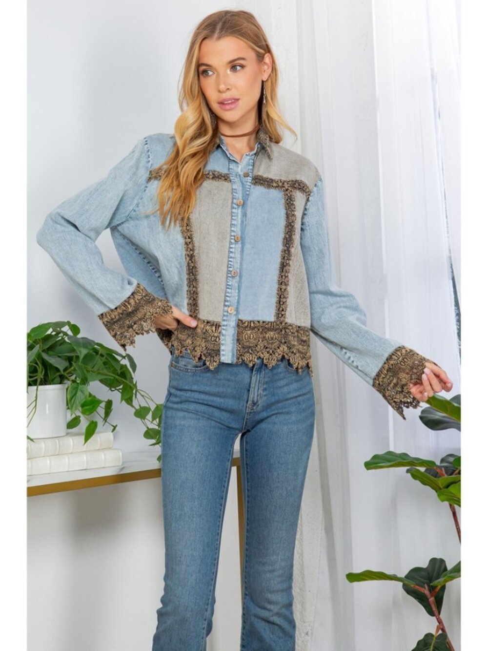 Denim Lace Jacket